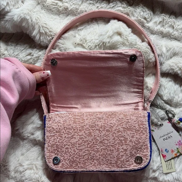 🐟🌸 Viral Pink Sardine Beaded Shoulder Bag NWT Beach Girlie Aesthetic 🌊💕 - Picture 5 of 11